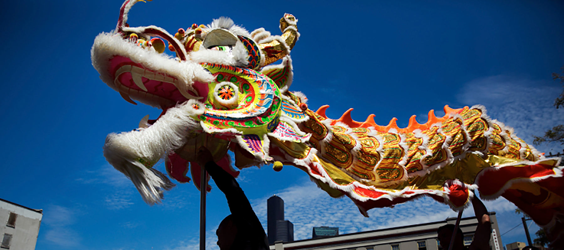 Dragon dancers in the Seattle International District